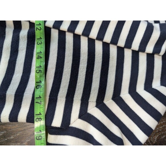 Ann Taylor Loft Navy White Stripe Knit Blazer Jacket S - Picture 9 of 9